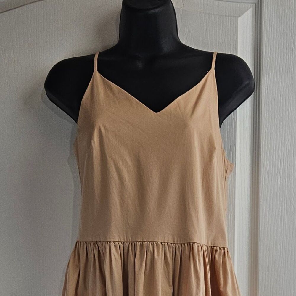 CUYANA Organic Poplin Cotton Asymetrical Boho Minimal Maxi Dress XS Peach - Picture 3 of 10